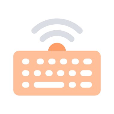 Modern stilde kablosuz klavyenin simgesi