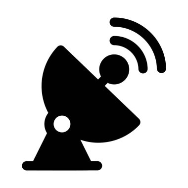 Uydu vektörü yayınlayan düzenlenebilir bir parabolik çanak ikonu