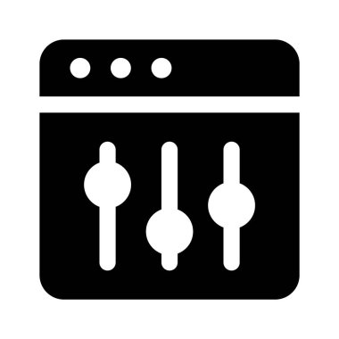 Web sayfası içinde web sitesi ayarlarının simgesini belirten eşitleyici