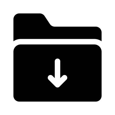 Dosya dizini ve aşağı ok içeren bulut, bulut indirme simgesi