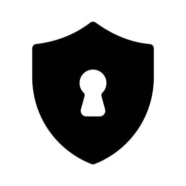 Modern güvenlik simgesi, koruma kalkanı içinde kontrol işareti