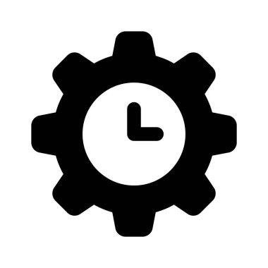 Zaman yönetiminin konsept vektörünü gösteren teçhizatlı saat, yüksek kaliteli grafikler