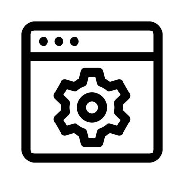 Web sayfası içerisindeki dişli, web sayfası ayarlarının konsept simgesi, web sayfası yönetimi