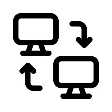 Bilgisayar veri aktarım simgesi modern stilde