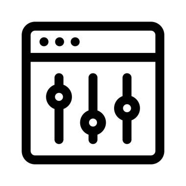 Web sayfası içinde web sitesi ayarlarının simgesini belirten eşitleyici