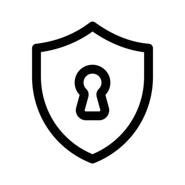 Modern güvenlik simgesi, koruma kalkanı içinde kontrol işareti