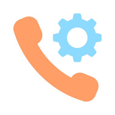 Telefon alıcılı çark, çağrı ayarının konsept simgesi