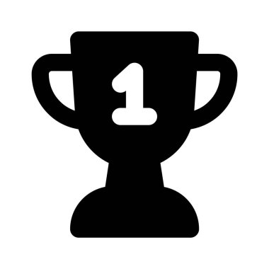 Düzenlenebilir stilde kupanın düz simgesi, başarı ödülü vektör tasarımı