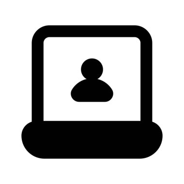 Laptop ekranı içerisindeki kullanıcı konsept çalışma simgesi