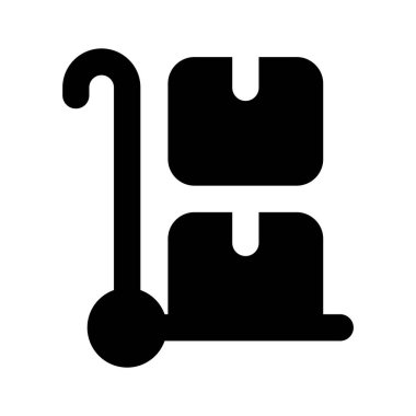 Bagaj arabası, beyaz arkaplanda izole edilmiş tramvay vektör tasarımı, doli simgesi