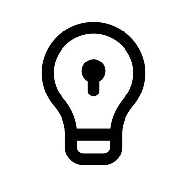 Ampulün içindeki anahtar deliği, fikir koruma simgesi kavramı