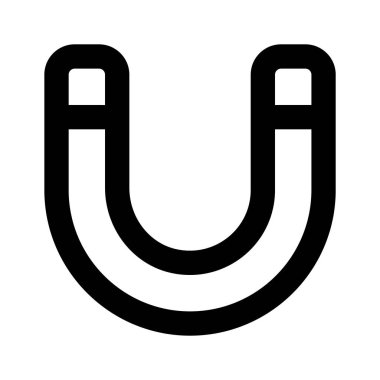 Fizik mıknatısı simgesi düz stil, ölçeklenebilir çekim vektörü