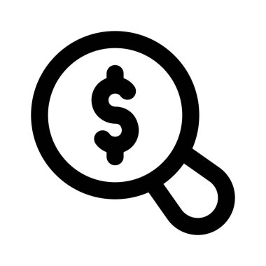 Dolarlı büyüteç, mali kaynak arayışı, iş arama, finansal arama vektör tasarımı