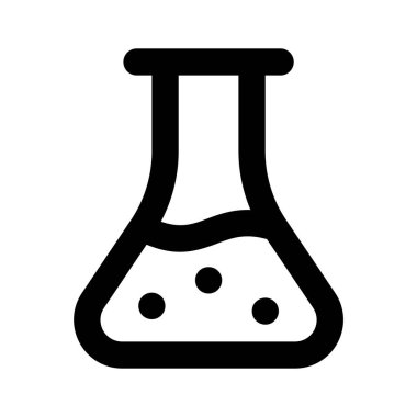 Kimyasal şişe, iyi tasarlanmış laboratuvar deneyi ikonu, iş deneyi vektörü.