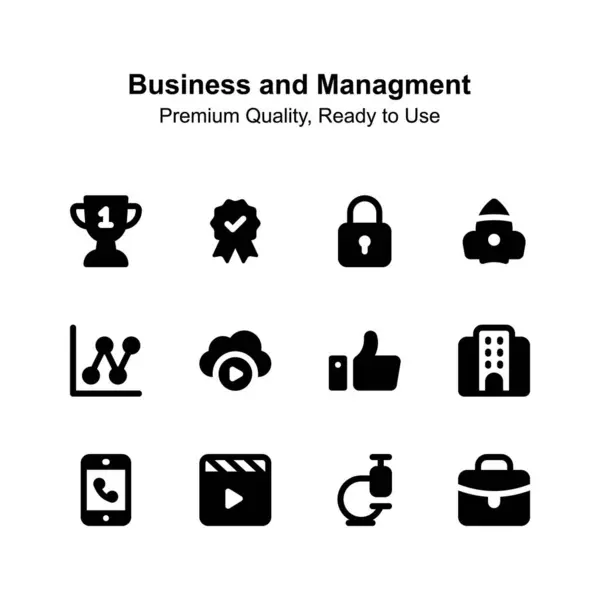 stock vector Business and management icons set in trendy design stylee