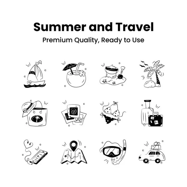 stock vector Take a look at this amazing icon of summer and travel icons set