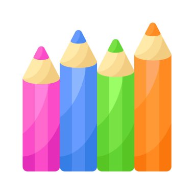 Kalem renklerinin, çizim araçlarının, kırtasiye malzemelerinin bu inanılmaz simgesini tut