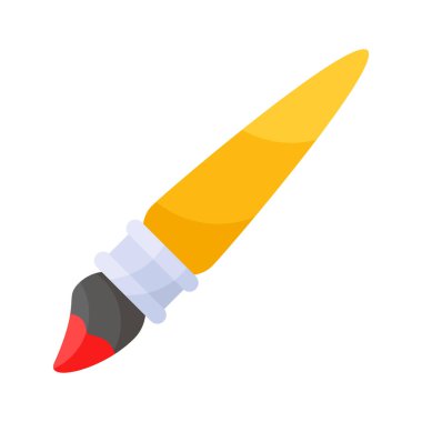 Boya fırçasının el yapımı modern düz vektörü, özelleştirilebilir simge