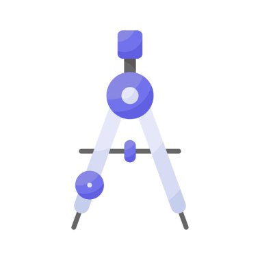 Kesin bir geometrik pusula simgesi, taslak, çizim ve matematiksel fonksiyonları göstermek için mükemmel