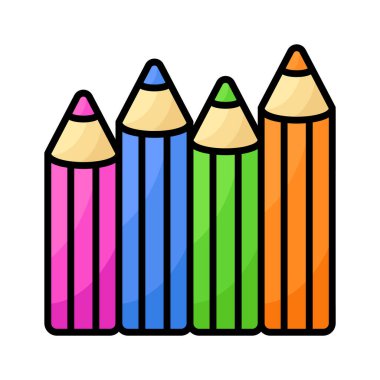 Kalem renklerinin, çizim araçlarının, kırtasiye malzemelerinin bu inanılmaz simgesini tut