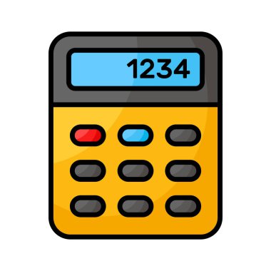 Calculator vector design, mathematical calculation equipment in modern style clipart