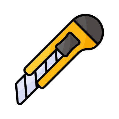 Kağıt kesicinin şaşırtıcı simgesi, modern tasarım tarzında kesme aracı vektörü