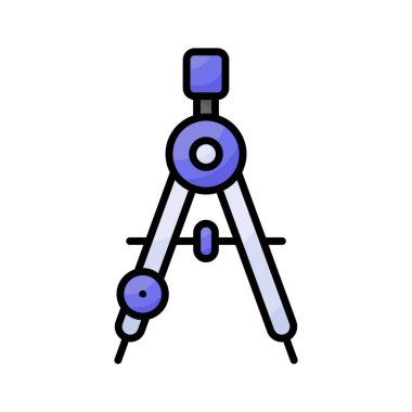 Kesin bir geometrik pusula simgesi, taslak, çizim ve matematiksel fonksiyonları göstermek için mükemmel