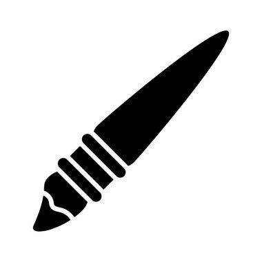 Boya fırçasının el yapımı modern düz vektörü, özelleştirilebilir simge