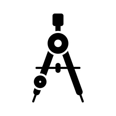 Kesin bir geometrik pusula simgesi, taslak, çizim ve matematiksel fonksiyonları göstermek için mükemmel
