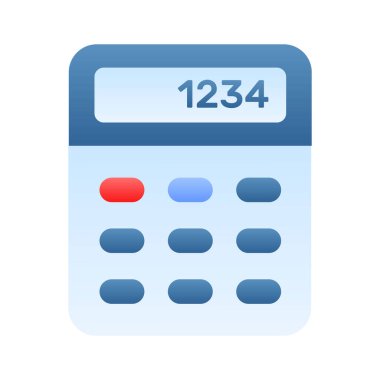 Modern tarzda hesaplayıcı vektör tasarımı, matematiksel hesaplama ekipmanları