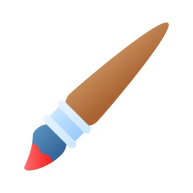 Boya fırçasının el yapımı modern düz vektörü, özelleştirilebilir simge