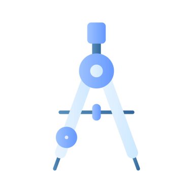 Kesin bir geometrik pusula simgesi, taslak, çizim ve matematiksel fonksiyonları göstermek için mükemmel