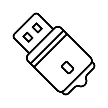 Dijital arayüzlerde veri transferini, bağlantıyı ve teknolojiyi sembolize eden eşsiz bir USB simgesi