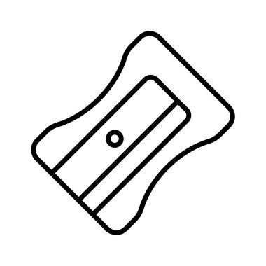 Modern tarzda keskinleştiricinin görsel olarak mükemmel simgesi, okul malzemeleri, kalem öğütücü vektörü