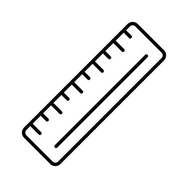 Ölçüm veya hesaplama uzunluğu için araç, cetvelin premium simgesi, ölçek vektörü