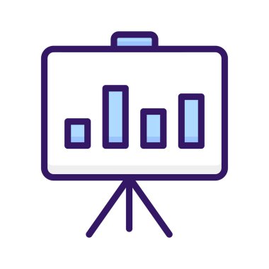 Düzenlenebilir stil ve iş analizi vektörü olarak iyi hazırlanmış bir sunum panosu simgesi