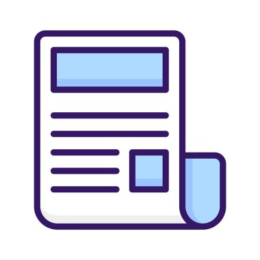 Gazetenin moda simgesi, basın açıklaması konsepti vektörü