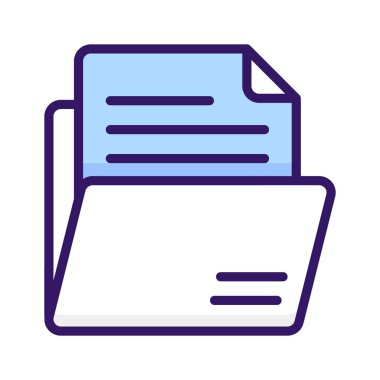 Dosyaların modern tarzda bir vektörü, klasörlerin modaya uygun simgesi