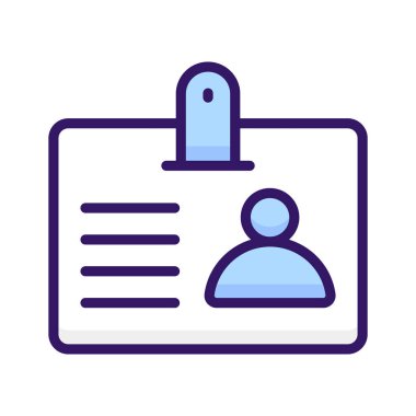 Çalışan kimlik kartı vektör tasarımı, giriş kartı simgesi modern stilde