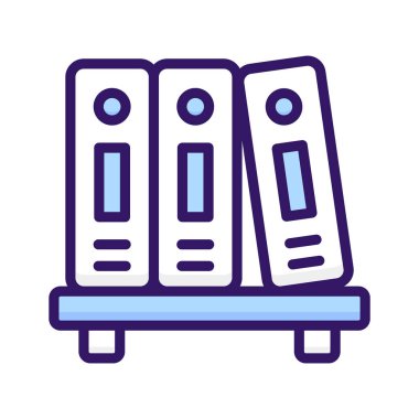 Dosyaların modern tarzda bir vektörü, klasörlerin modaya uygun simgesi