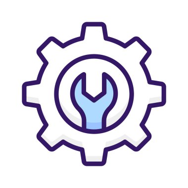 Çarklı anahtar teknik ayarların konsept simgesini gösterir