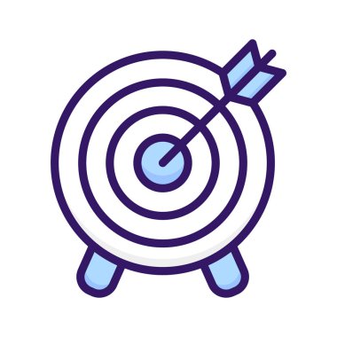 İş hedefi ve iş hedefi vektör tasarımı kavramını belirten bir dart simgesi