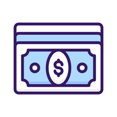 Modern tarzda bir kağıt para ikonu, banknotların iyi tasarlanmış vektörü