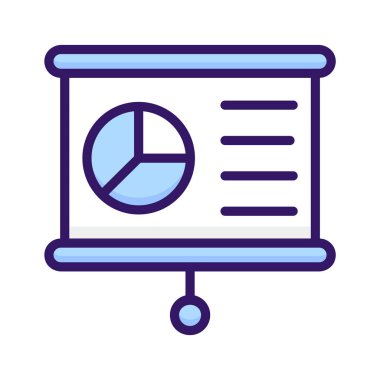 İş grafiksel sunumunun bir simgesi, istatistiksel sunum vektörü