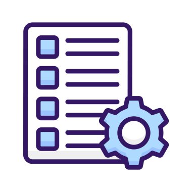 Liste ayarlarının sayfa belirleme vektör tasarımına sahip dişli, düzenlenebilir simge