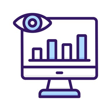 Beyaz arkaplanda izole edilmiş modern tarzda veri izleme vektör tasarımı