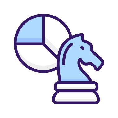 Turta diyagramlı satranç taşı iş stratejisi kavramını simgeliyor modern simge