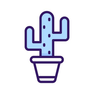 Beyaz arka planda izole edilmiş kaktüs bitkisinin modern vektörü