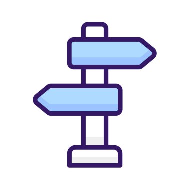 Yönlendirme tahtasının modern biçimdeki düz vektör tasarımı, bir kılavuz ileti simgesi