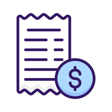 Kağıt para ve fatura tasarımı konsept simgesi, fatura karalama vektör tasarımı